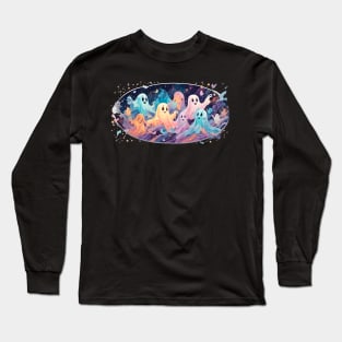 COLORFUL GHOSTS IN PASTEL COLOR Long Sleeve T-Shirt